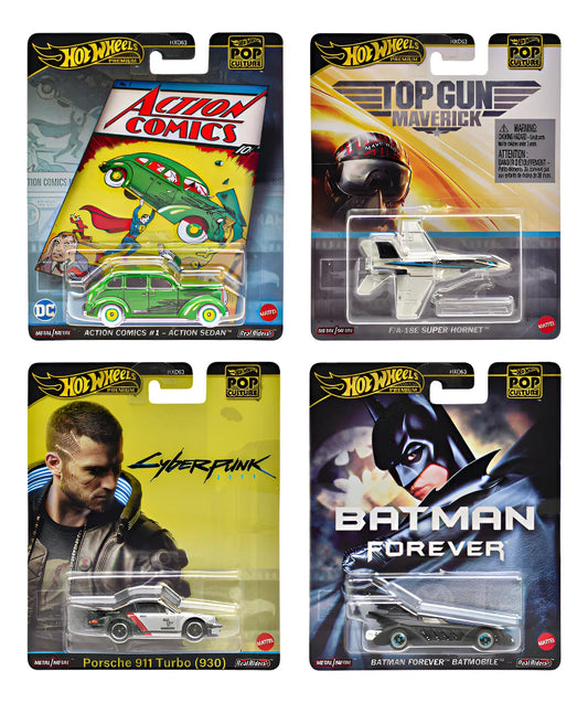 Hot Wheels Premium Pack 4 Vehiculos Pop Culture Hxd63 Mattel Multicolor