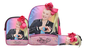 Mochila Lonchera Lapicera Jojo Siwa Cabello Primaria Atm Negro Rosa Estampado, Relieve