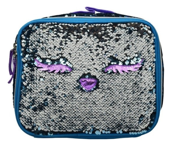 Lonchera Lluvia Ll19lbi02 Lentejuela Color Azul - 12cm X 21cm