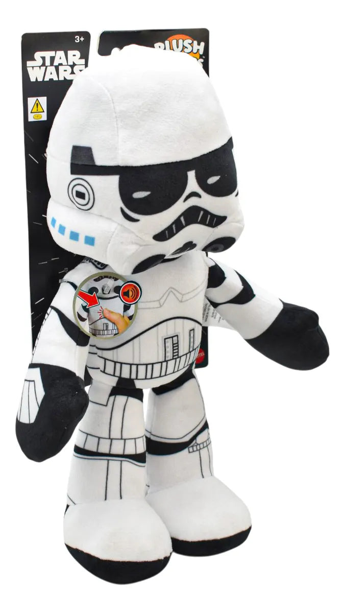 Star Wars Pack Peluche Trooper Y Vader Con Sonidos Mattel Blanco/negro