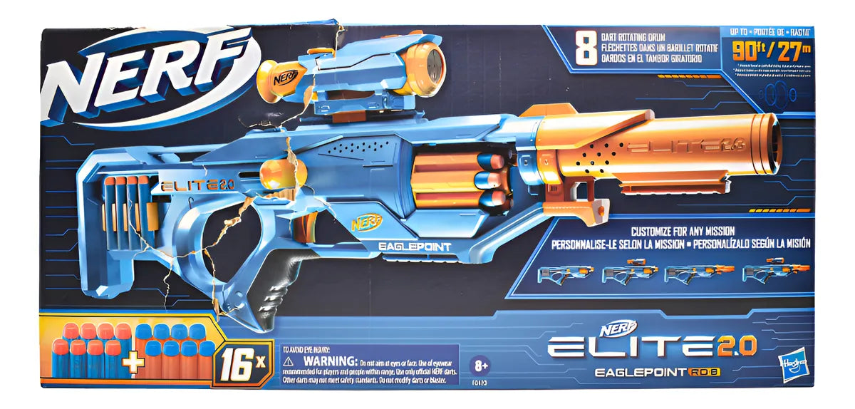 Nerf Elite 2.0 Eaglepoint Rd-8 16 Darts Hasbro Da Blue