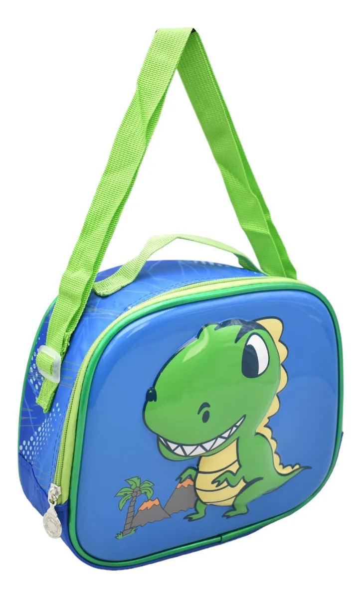 Mochila T Rex Kit 3pz Primaria Ll24bpp509 Con Detalle Azul 3d