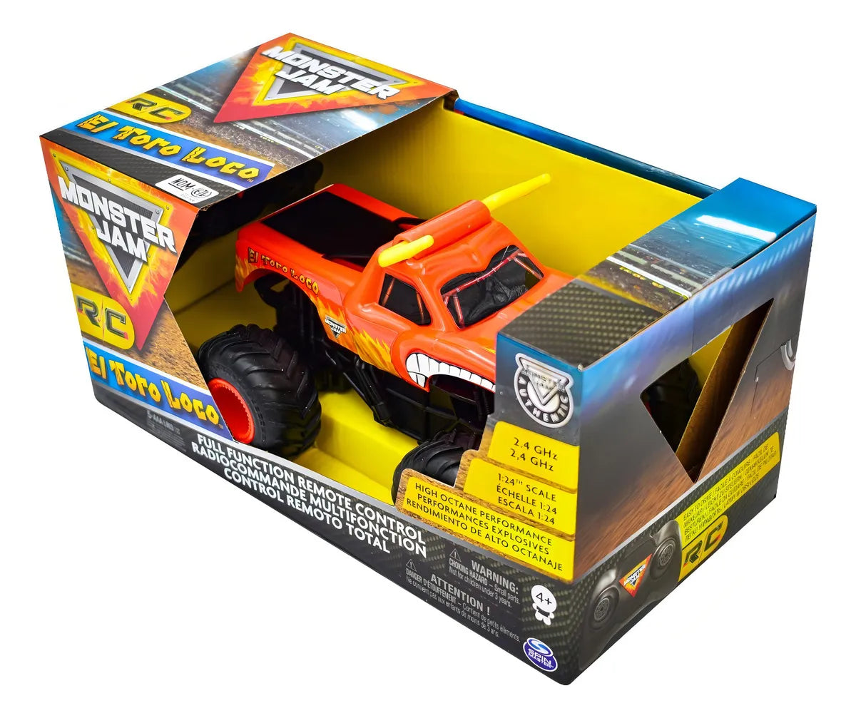Auto Control Remoto Monster Jam El Toro Loco 1:24 Spin Master Naranja