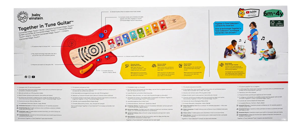 Guitarra Connected Toque Magico 4 Modos Baby Einstein Da Rojo