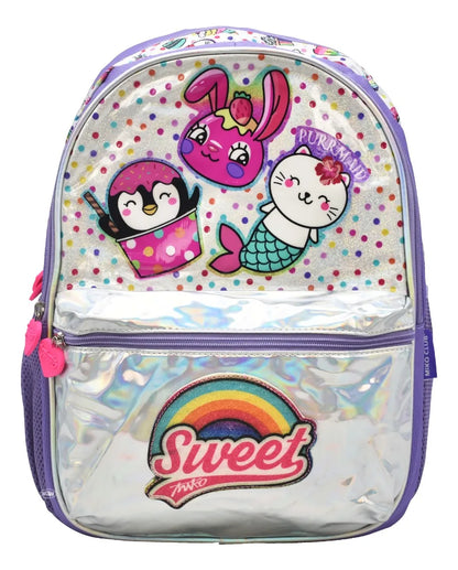 Mochila Sweet Helados Y Animalitos Estampado Violeta Primaria Miko Club Violeta Estampado