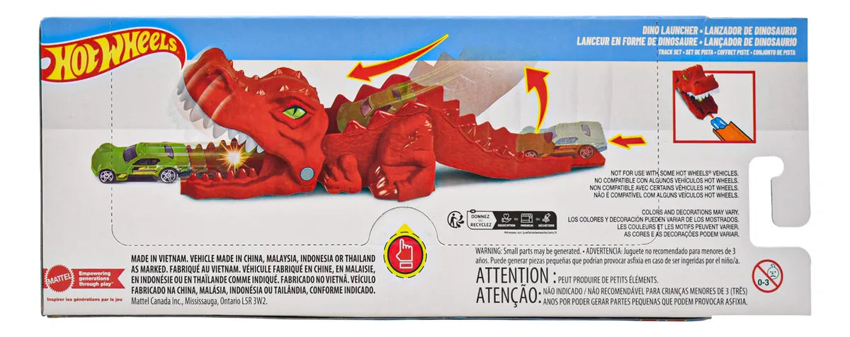 Hot Wheels City Pack Lanzador Tiburon Y Dinosaurio Mattel Multicolor