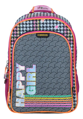 Mochila Happy Girl Arcoiris Neony Con Porta Tablet Chenson