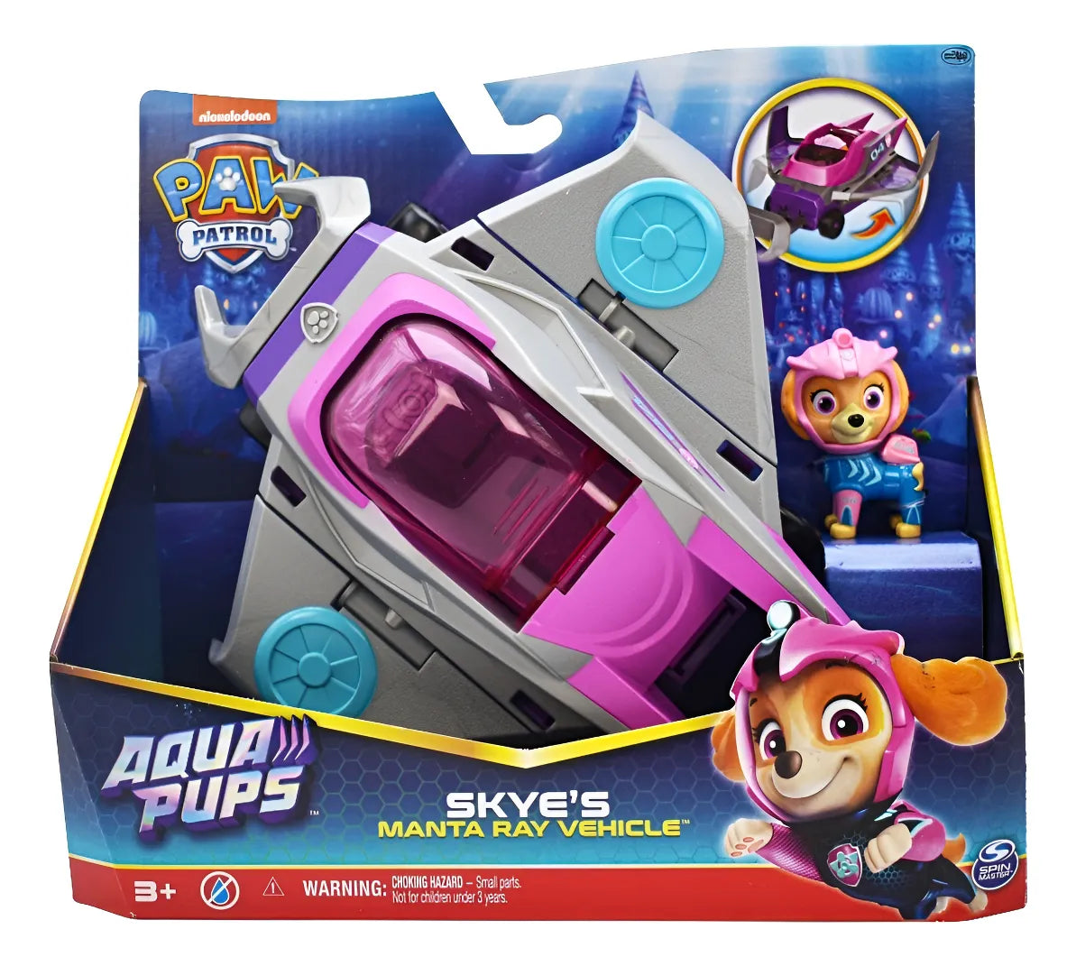 Paw Patrol Skye Manta Ray Vehicle Aqua Pups Spin Master Rosa