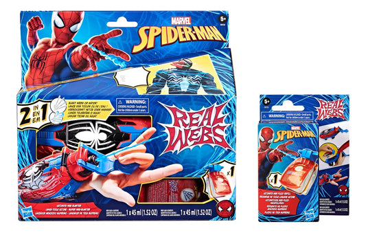 Spiderman Real Webs Lanzador Aracnido Con Repuesto Hasbro Azul/rojo