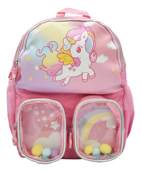 Mochila Unicornio Mini Backpack Lisa Bordada Rosa Ll23kbm015