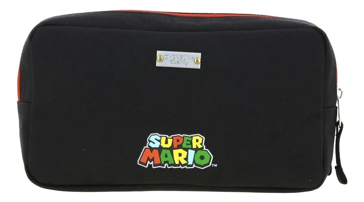 Mochila Lonchera Lapicera Super Mario Mb66505 Chenson Negro Estampado