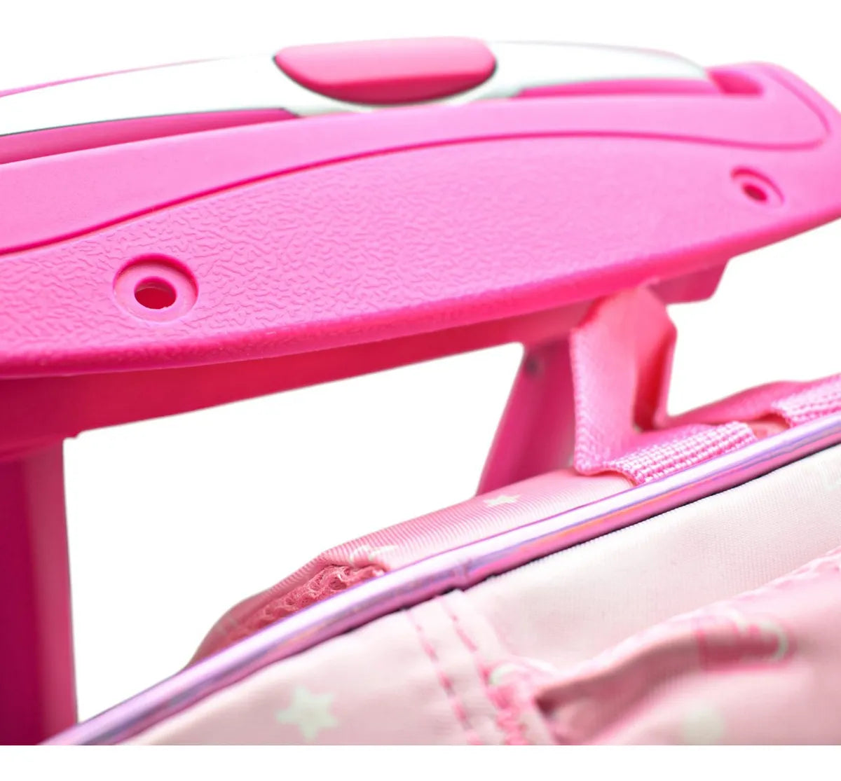 Mochila Estrella Ruedas Primaria Ll24bpp514 Detalle Rosa Chicle 3d