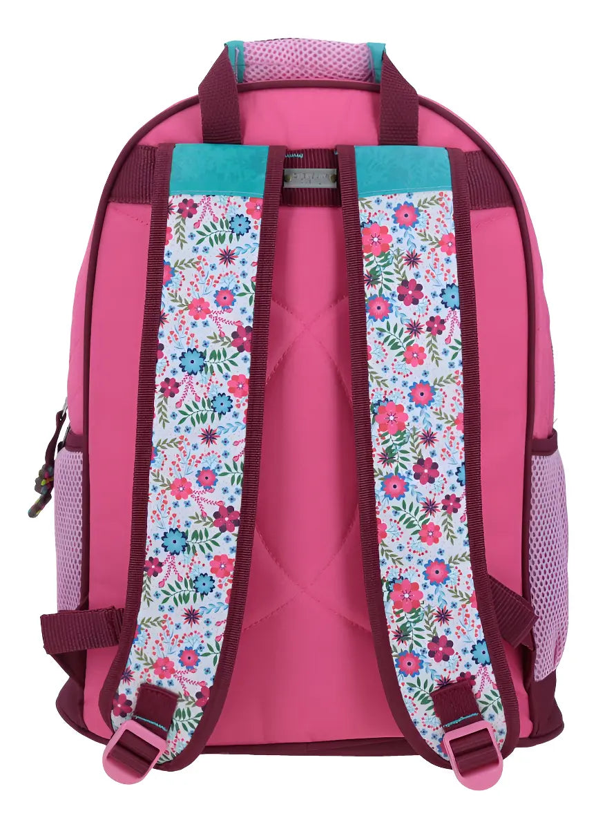 Mochila Happy Girl Hg Flores Porta Tablet Primaria Chenson