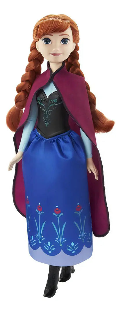 Disney Frozen Anna Vestido Azul Muñeca 29cm Mattel