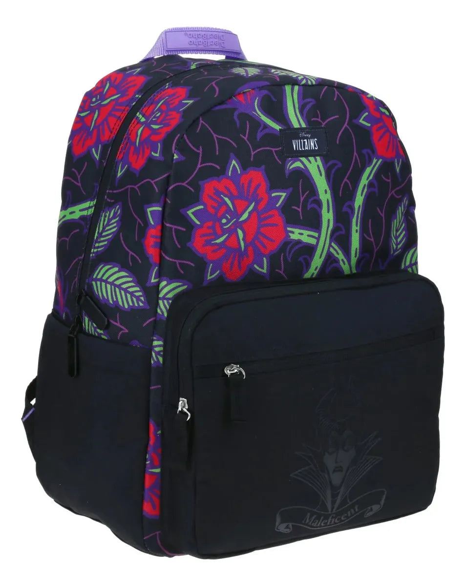 Mochila Y Lapicera Disney Villains Malefica Primaria Chenson Negro Estampado