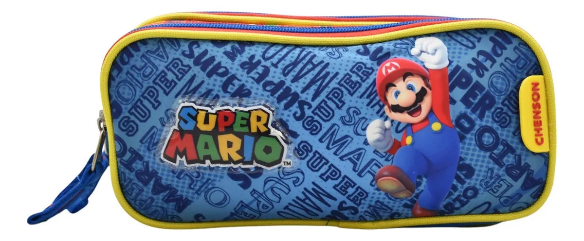 Chenson Mario Party Primary Backpack and Pencil Case with 3D Blue Detail