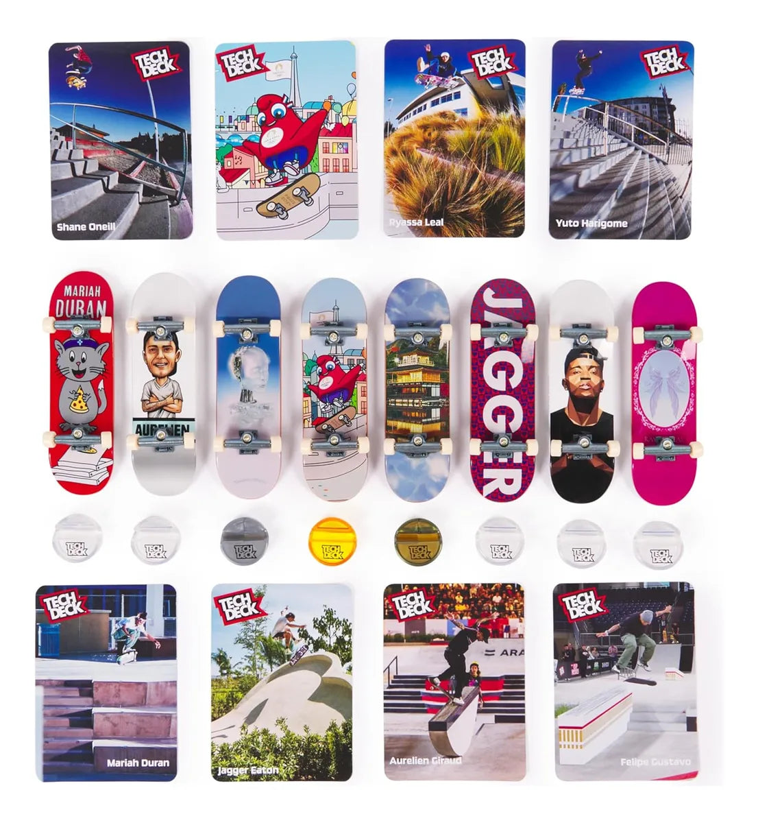 Tech Deck Paris 2024 Competition Legends 8 Pack Spin Master Multicolor Beige
