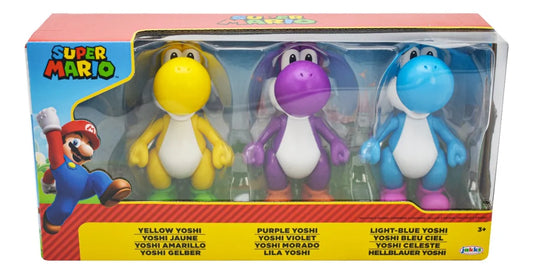 Super Mario Multipack Yoshi Amarillo Morado Celeste Jakks