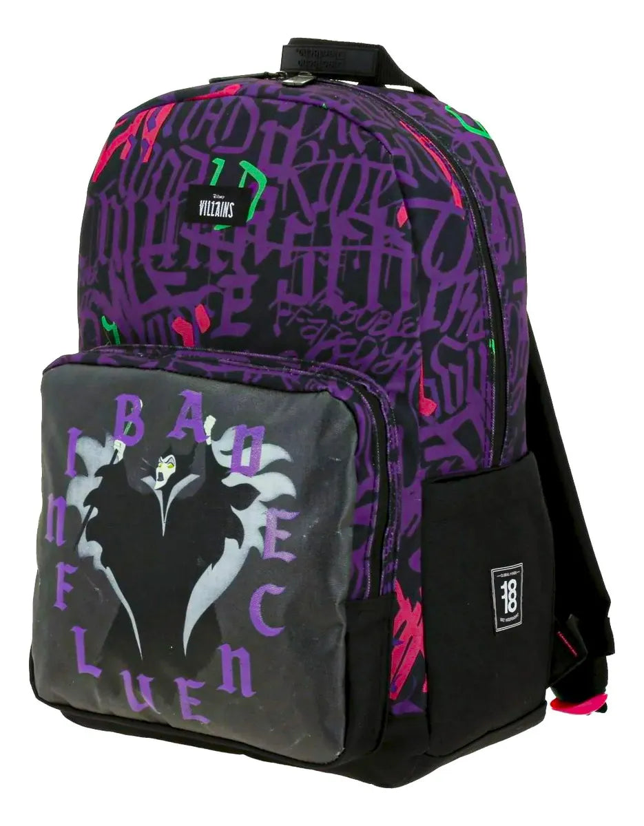 Mochila Y Lapicera Disney Villains Malefica Primaria Chenson Negro/morado Maléfi