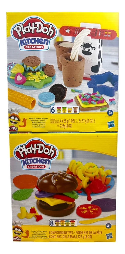 Play Doh Kitchen Pack Leche Galletas Y Hamburguesas Hasbro Multicolor