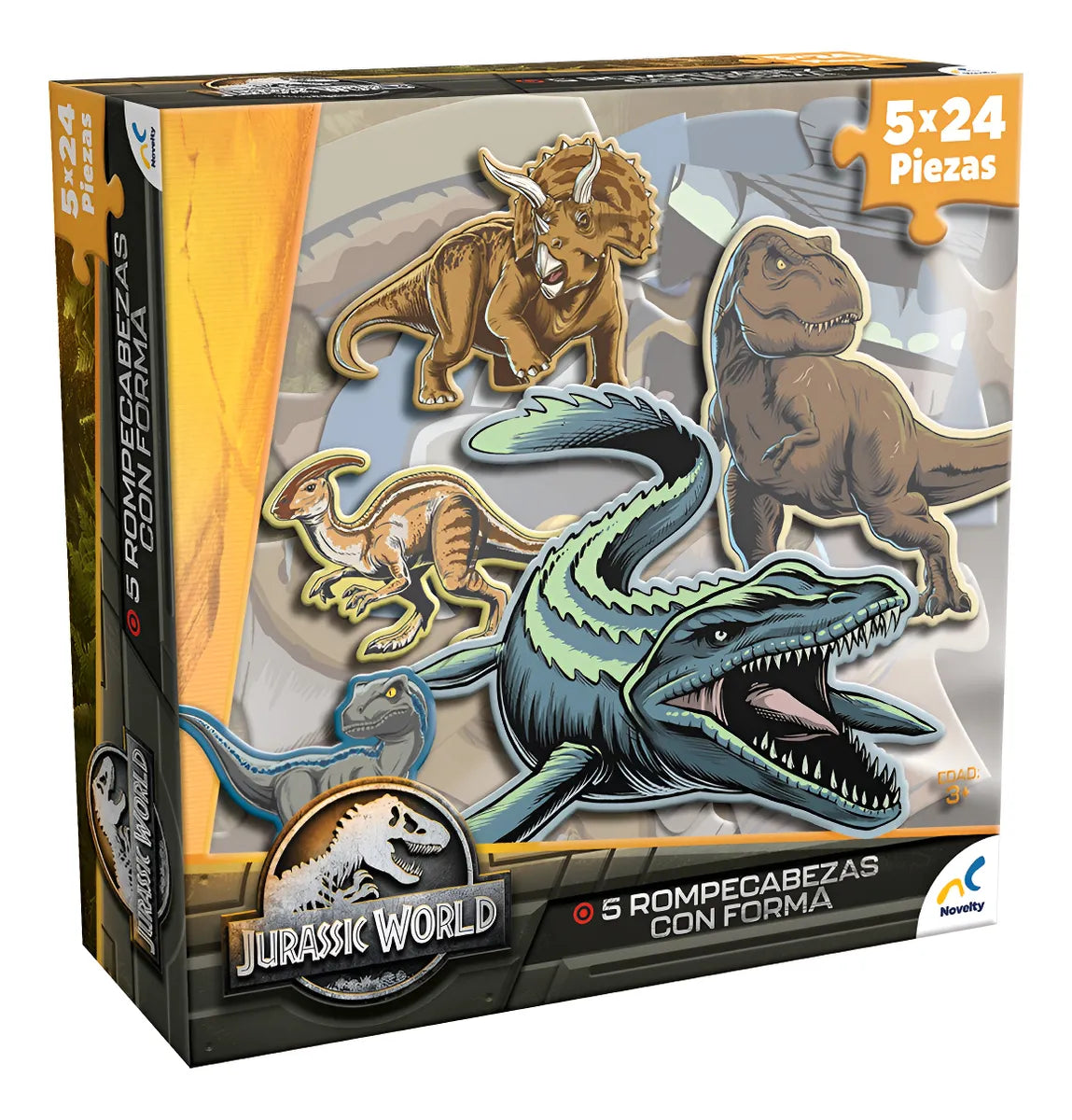 Jurassic World 5 Rompecabezas Con Forma 120 Pz Novelty