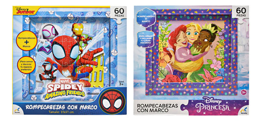 Disney Princesa Marvel Spidey Pack 2 Rompecabezas Novelty