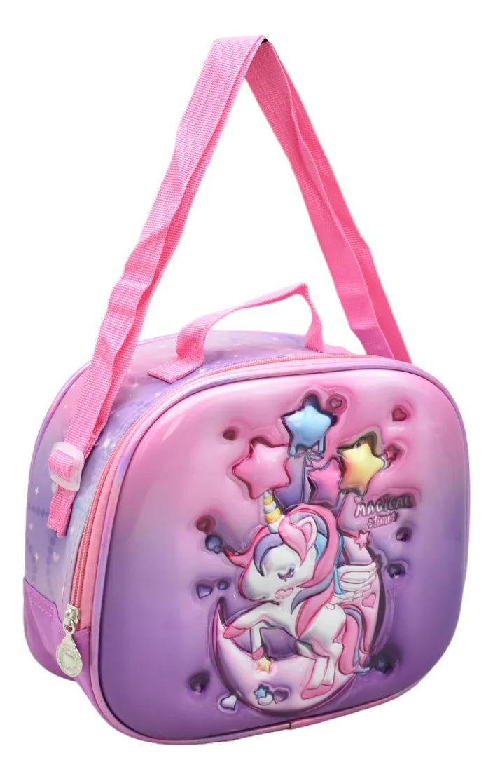 Mochila Unicornio Magical Kit 3pz Primaria Ll24bpp529 Lila 3d