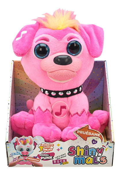 Shinymals Ramona Peluche Con Sonido Punkymals 20cm Eolo Rosa