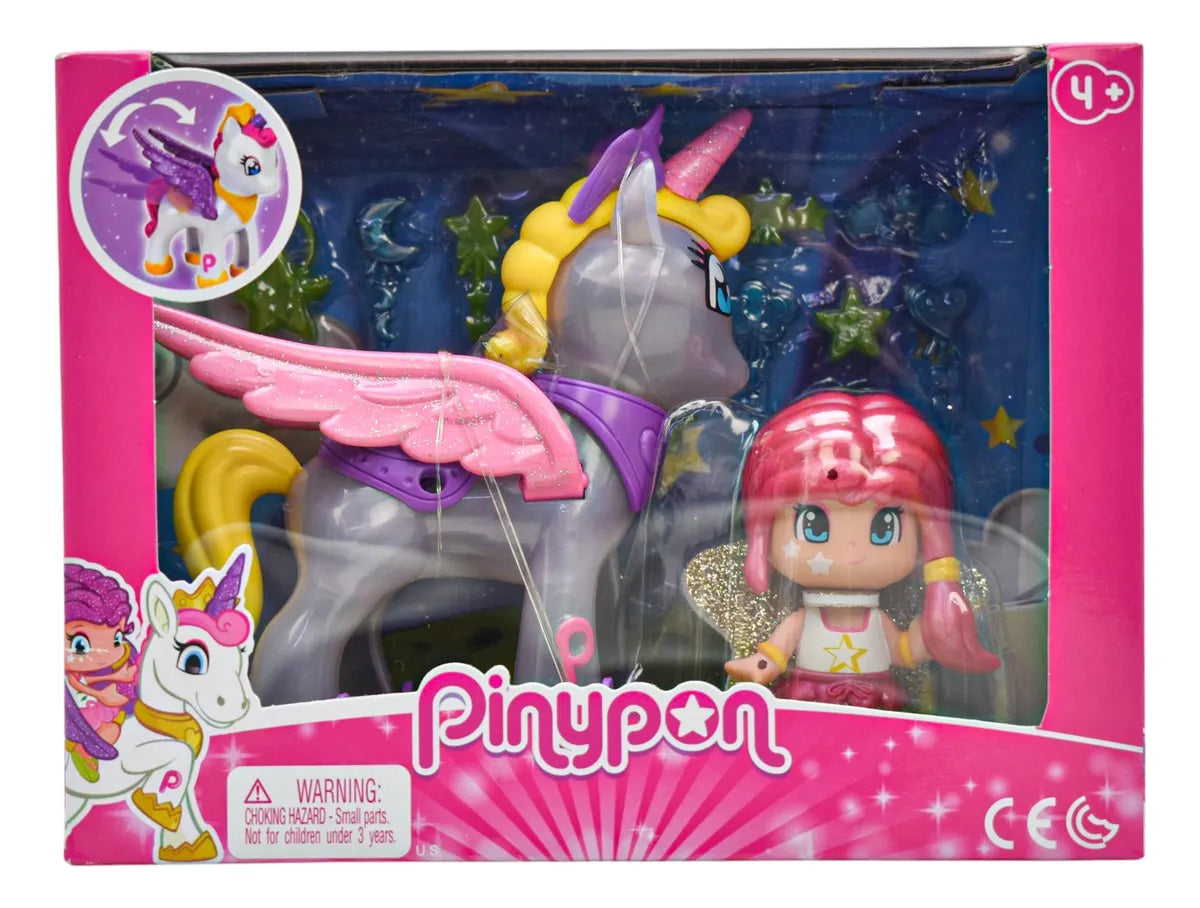 Pinypon Unicornio Volador Y Muñeca Pack 3 Piezas Famosa