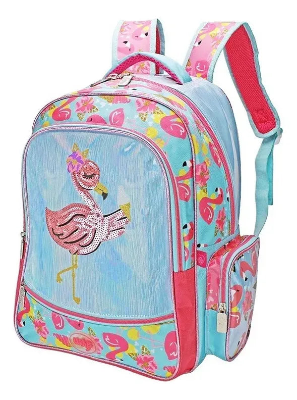 Mochila Lonchera Lapicera Flamenco Y Piña Primaria Wilys