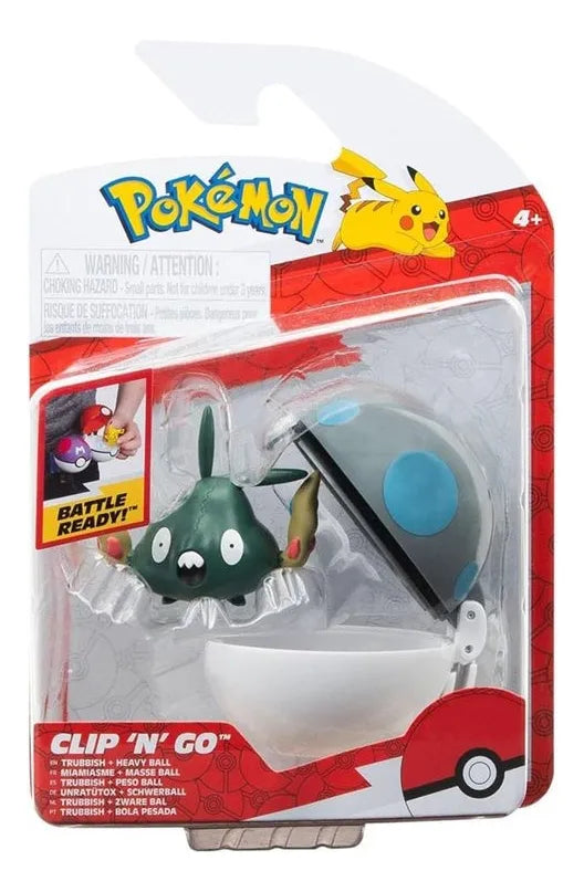 Pokemon Clip N Go Trubbish Con Peso Ball 5cm Jazwares