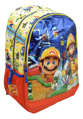 Mochila Chenson Mario & Luigi Maker Primaria Con Detalle Amarillo Estampado