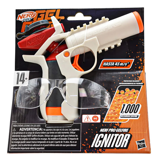 Nerf Pro Gel Fire Ignitor 1000 Recargas Hasbro Blanco