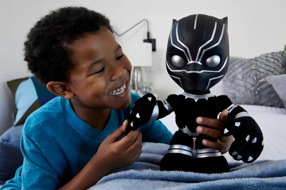 Marvel Black Panther Plush Toy with Lights and Sounds by Mattel