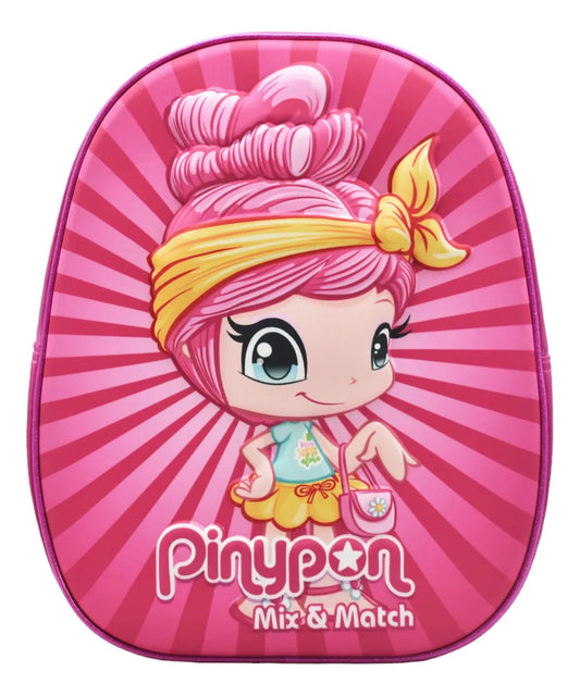 Kit Mini Mochila Lapicera Pinypon Mix And Match 15952 Famosa Rosa Impresion 3d
