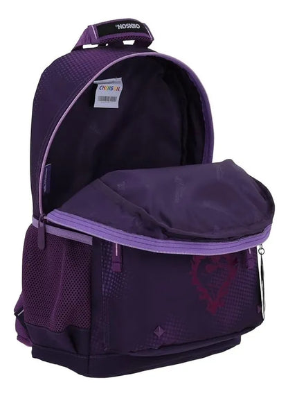 Disney Descendants Primary Backpack and Pencil Case by Chenson, Dark Violet Print