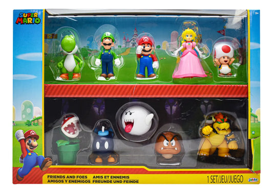Super Mario Amigos Y Enemigos Set 10 Figuras Jakks Cd