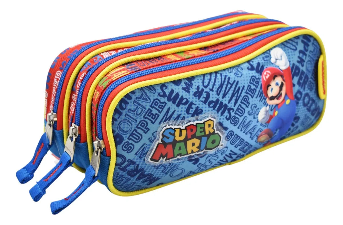 Chenson Mario Party Primary Backpack and Pencil Case with 3D Blue Detail