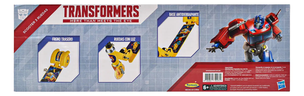 Transformers Scooter 3 Ruedas Con Luz Al Azar Toymark Amarillo/violeta Transformers