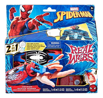 Spiderman Real Webs Lanzador Aracnido Con Repuesto Hasbro Azul/rojo