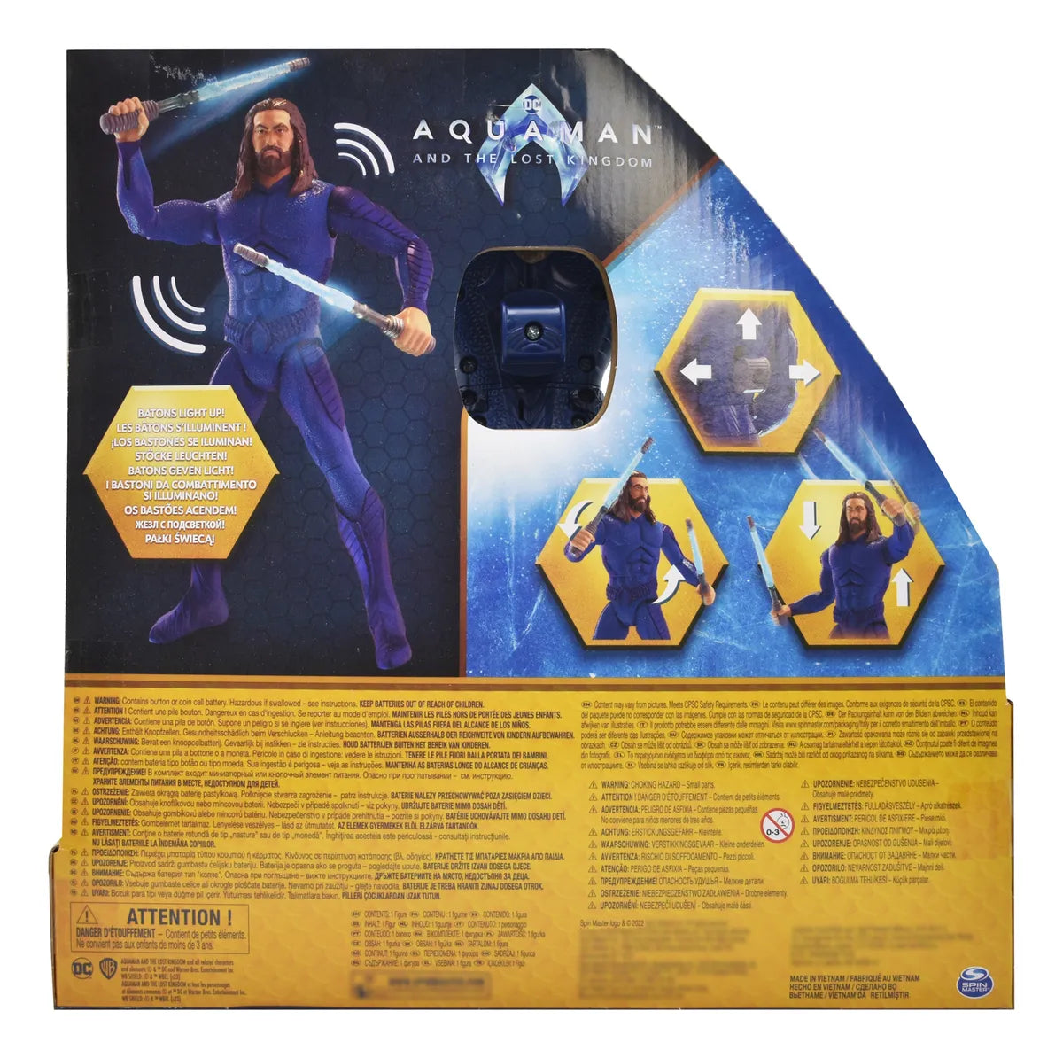 Dc Aquaman Double Strike Figura Luz Y Sonido Spin Master Cd