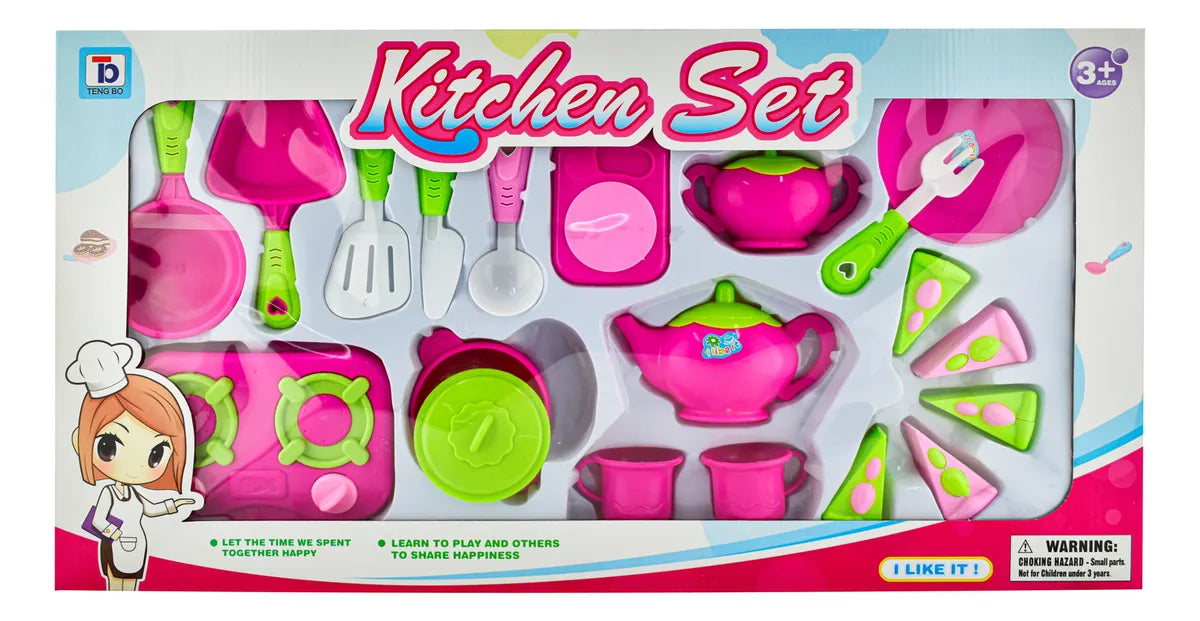 Juego De Cocina Juguete 19 Pz Funny Kitchen Set Bestway Rosa/verde