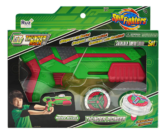 Spin Fighters Thunder Pioneer Gt Thunder Lanza Trompos Ruz Verde