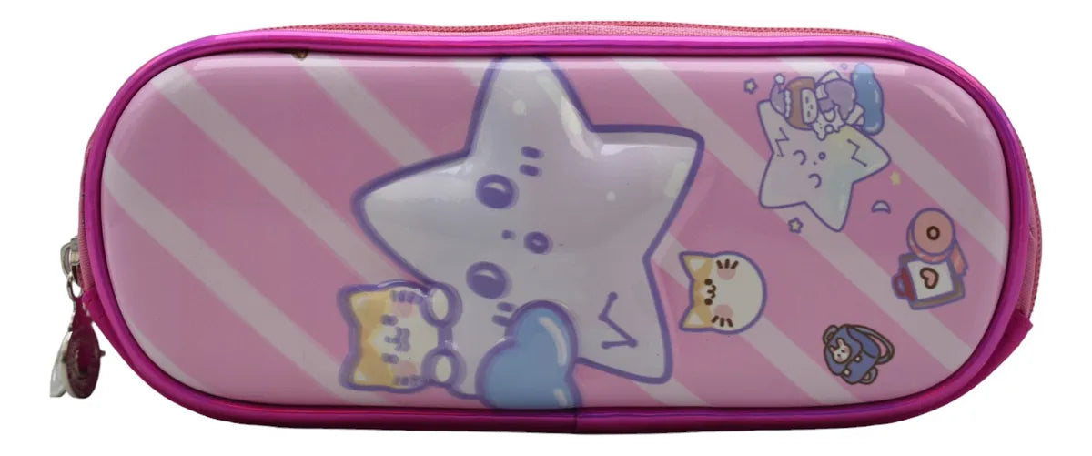 Mochila Estrella Gatuna Kit 3pz Primaria Ll24bpp514 Rosa Chicle 3d