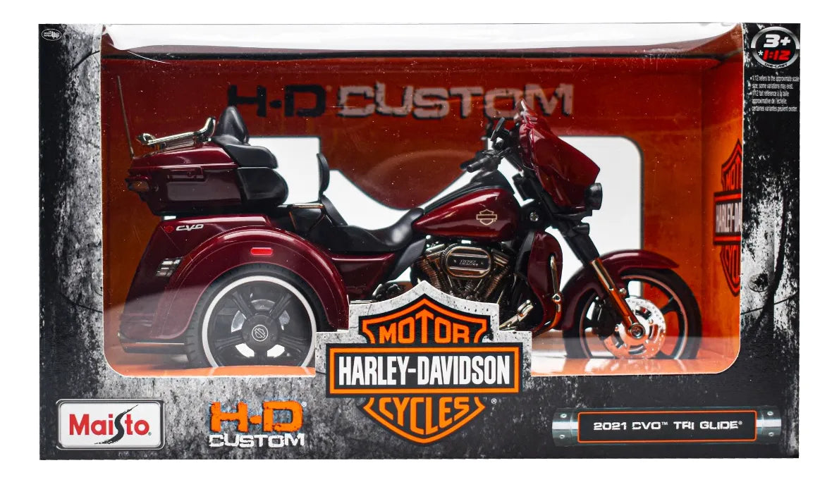 Harley Davison 2021 Dvo Tri Glide Rojo Escala 1:12 Maisto Rojo