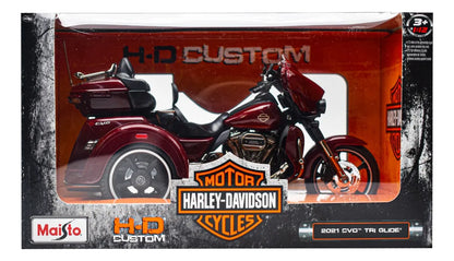Harley Davison 2021 Dvo Tri Glide Rojo Escala 1:12 Maisto Rojo