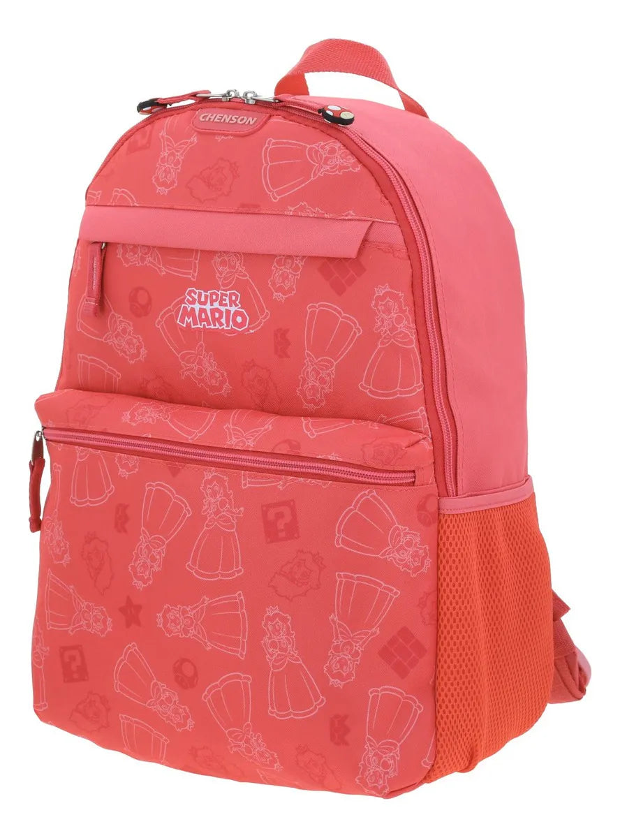 Mochila Escolar Grande Chenson Mario Peach Princesa Stool Mb66500-p Rosa