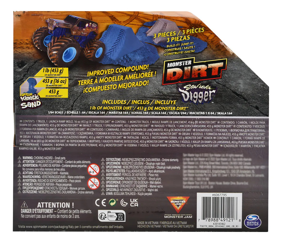 Monster Jam Dirt Pack Son Uva Y Monster Mutt Spin Master Azul