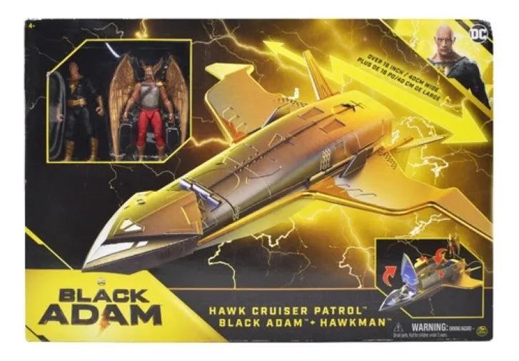 Black Adam Hawk Cruiser Patrol With 2 Figures Spin Master Cd