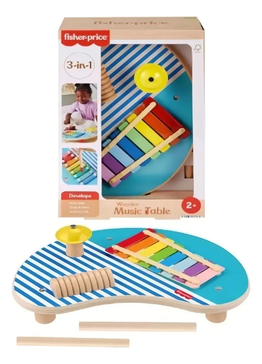 Mesa De Musica De Madera 3 En 1 Para Niños Fisher Price